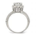 Sterling Silver Rhodium-plated CZ Pavé Ring