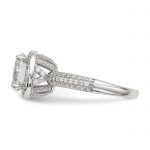 Sterling Silver Rhodium-plated CZ Pavé Ring