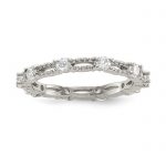 Sterling Silver White Yellow and Rose-tone Set of 3 CZ Eternity Rings