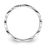 Sterling Silver Rhodium-plated Fancy Scalloped CZ Band