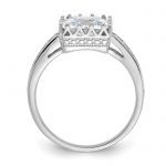 Sterling Silver Rhodium-plated Polished CZ Ring