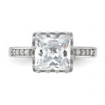 Sterling Silver Rhodium-plated Polished CZ Ring