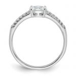 Sterling Silver Rhodium-plated Oval CZ Ring