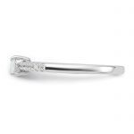 Sterling Silver Rhodium-plated Oval CZ Ring