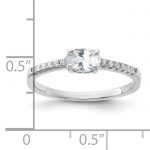 Sterling Silver Rhodium-plated Oval CZ Ring