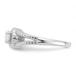 Sterling Silver Rhodium-plated Oval CZ Halo Ring