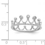 Sterling Silver Rhodium-Plated CZ Crown Ring