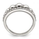 Sterling Silver CZ with Beads Ring