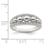 Sterling Silver CZ with Beads Ring