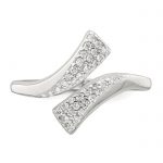 Sterling Silver Polished CZ Fancy Bypass Ring