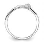 Sterling Silver Polished Rhodium-plated CZ Knot Ring