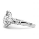 Sterling Silver Rhodium-plated Twist CZ Ring