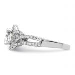 Sterling Silver Rhodium plated 2 piece CZ Bridal Ring Set