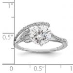 Sterling Silver Rhodium-plated Overlap CZ Ring