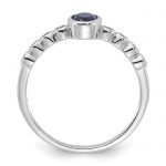 SS Rh-plated .01Created White Sapphire .56Created Blue Spinel Ring