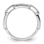 Sterling Silver Rhodium-plated CZ Link Ring