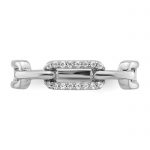 Sterling Silver Rhodium-plated CZ Link Ring