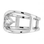 Sterling Silver Rhodium-plated Fancy CZ Ring