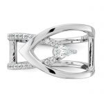 Sterling Silver Rhodium-plated Fancy CZ Ring