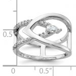 Sterling Silver Rhodium-plated Fancy CZ Ring