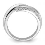 Sterling Silver Rhodium-plated Fancy CZ Ring