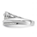 Sterling Silver Rhodium-plated Fancy CZ Ring