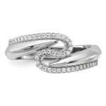 Sterling Silver Rhodium-plated Fancy CZ Ring