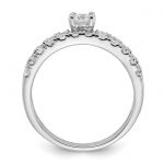 Sterling Silver Rhodium-plated CZ Ring and Band Set