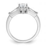 Sterling Silver Rhodium-plated Fancy Marquise CZ Ring