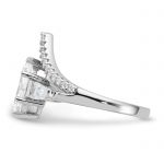 Sterling Silver Rhodium-plated Fancy Marquise CZ Ring