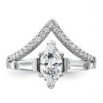 Sterling Silver Rhodium-plated Fancy Marquise CZ Ring