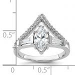 Sterling Silver Rhodium-plated Fancy Marquise CZ Ring