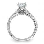 Sterling Silver Rhodium-plated Fancy Engagement CZ Ring