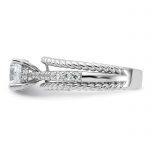 Sterling Silver Rhodium-plated Fancy Engagement CZ Ring