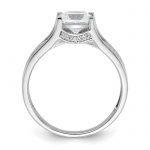 Sterling Silver Rhodium-plated CZ Ring