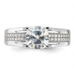 Sterling Silver Rhodium-plated CZ Ring