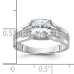 Sterling Silver Rhodium-plated CZ Ring