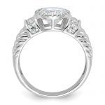 Sterling Silver Rhodium-plated CZ Rope Design Ring