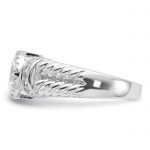 Sterling Silver Rhodium-plated CZ Rope Design Ring