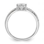 Sterling Silver Rhodium-plated Polished CZ Double Band Ring