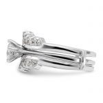 Sterling Silver Rhodium-plated CZ Ring Set