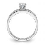 Sterling Silver Rhodium-plated CZ Ring Set