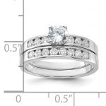 Sterling Silver Rhodium-plated CZ Ring Set