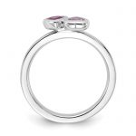 Sterling Silver Stackable Expressions Created Ruby and Pink Sapphire Heart Ring