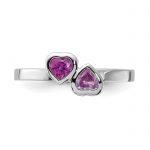 Sterling Silver Stackable Expressions Created Ruby and Pink Sapphire Heart Ring