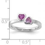 Sterling Silver Stackable Expressions Created Ruby and Pink Sapphire Heart Ring