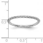 Sterling Silver Stackable Expressions Rhodium Criss-cross Ring