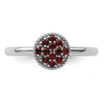 Sterling Silver Stackable Expressions Garnet Rhodium Ring