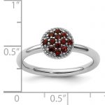 Sterling Silver Stackable Expressions Garnet Rhodium Ring