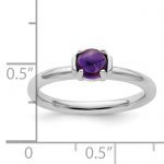 Sterling Silver Stackable Expressions Polished Amethyst Ring